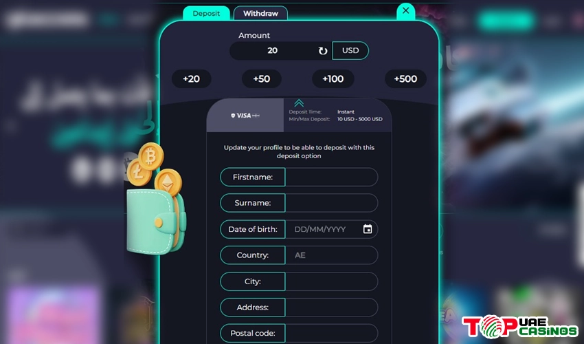 deposits and withdrawals at cosmoswin casino 